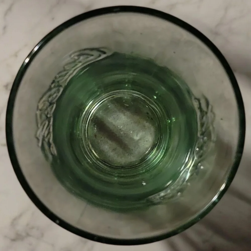 Vtg Coca Cola Coke Libbey Juice Green Mini Glass 4.25